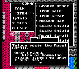 Taloon reads the Royal Scroll